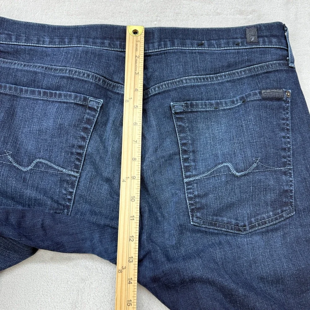 7 For All Mankind The Straight Jeans Mens 36x28 Dark Blue Luxe Performance Denim